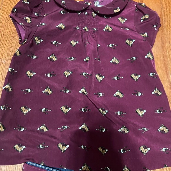 Janie and Jack Equestrian Jeans and silk Blouse.  HTF size 4 - Picture 3 of 4